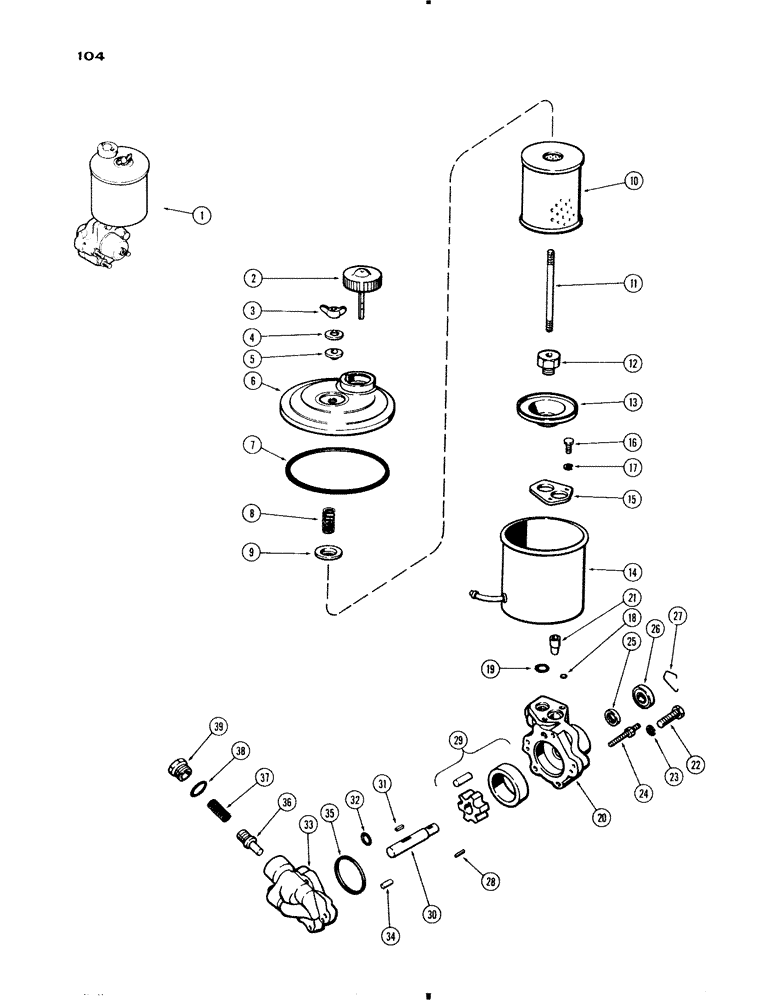 Схема запчастей Case IH 730 SERIES - (104) - A57914, A57439, A33059 POWER STR. PUMP, ALL 730 AND 830, EXCEPT GROVE (05) - STEERING