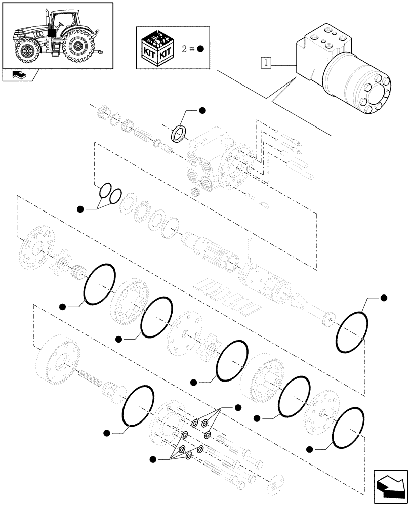 Схема запчастей Case IH PUMA 140 - (1.95.5/03B) - HYDRAULIC STEERING - BREAKDOWN (10) - OPERATORS PLATFORM/CAB
