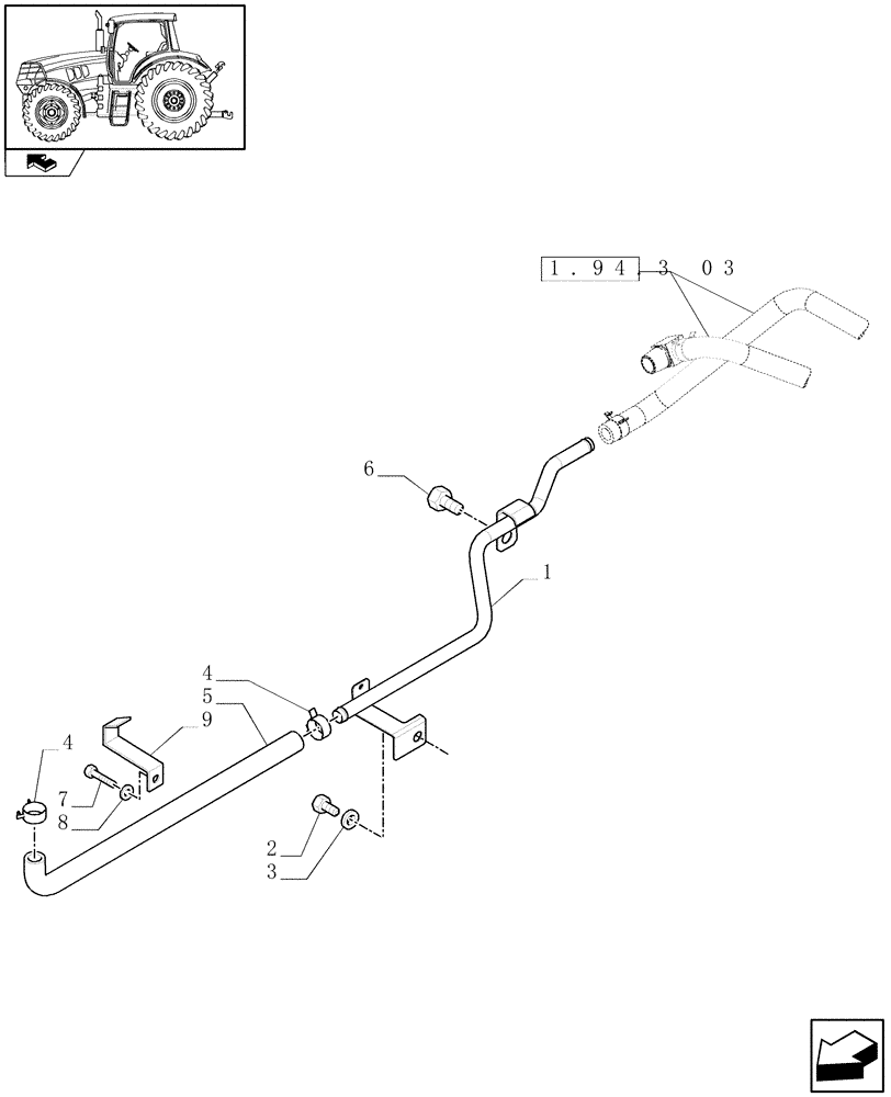 Схема запчастей Case IH PUMA 140 - (1.94.3[04]) - AIR CONDITIONING SYSTEM PIPES (10) - OPERATORS PLATFORM/CAB