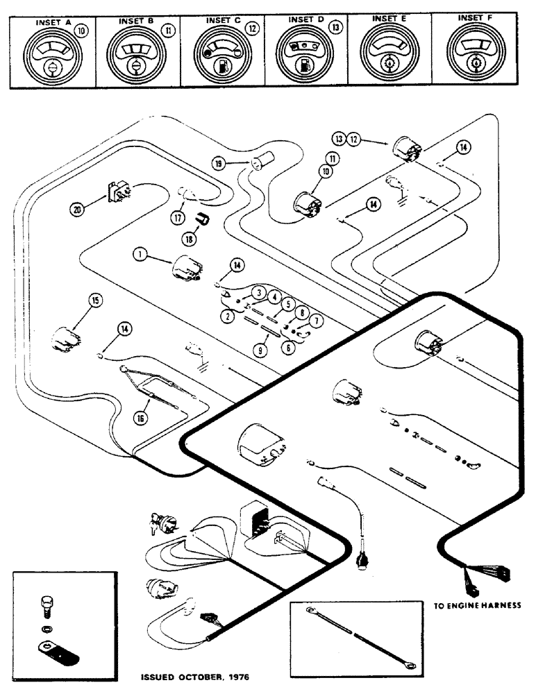 Схема запчастей Case IH 1175 - (050) - INSTRUMENTS AND WIRING (04) - ELECTRICAL SYSTEMS