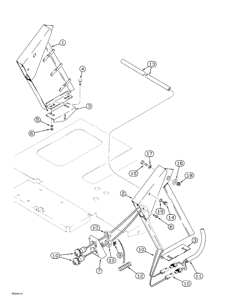 Схема запчастей Case IH 7220 - (8-032) - REMOTE HITCH CONTROLS, HITCH RAISE AND LOWER (08) - HYDRAULICS