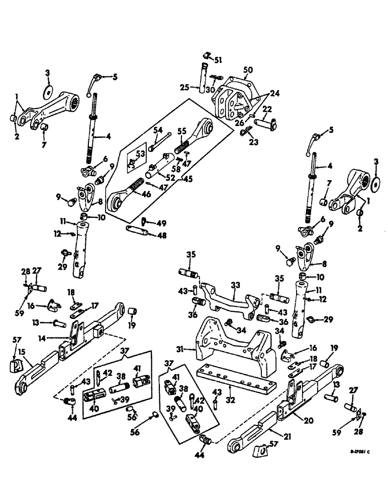 Схема запчастей Case IH 1206 - (K-05) - DRAWBARS AND HITCHES, THREE POINT FAST HITCH Drawbars & Hitches
