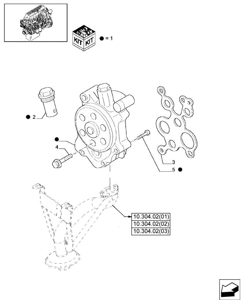 Схема запчастей Case IH 8120 - (10.304.06[01]) - PUMP, ENGINE OIL & RELATED PARTS - 8120/8120(LA) (10) - ENGINE