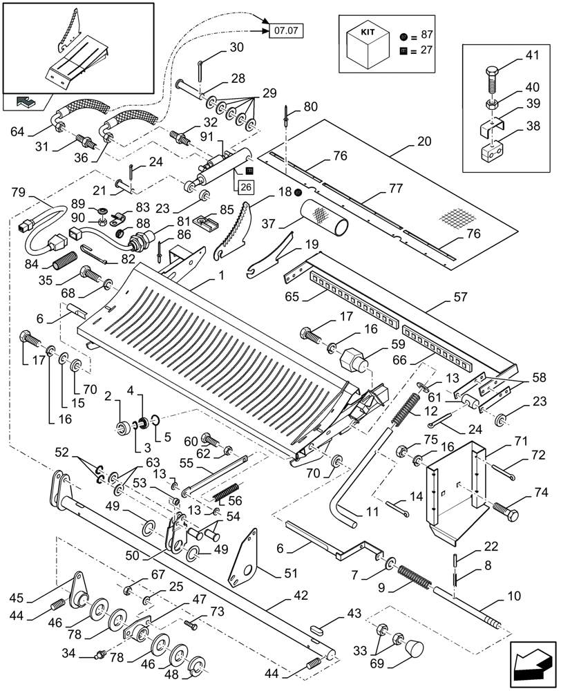 Схема запчастей Case IH LBX332R - (13.19[01]) - KNIFE DRAWER (13) - FEEDER