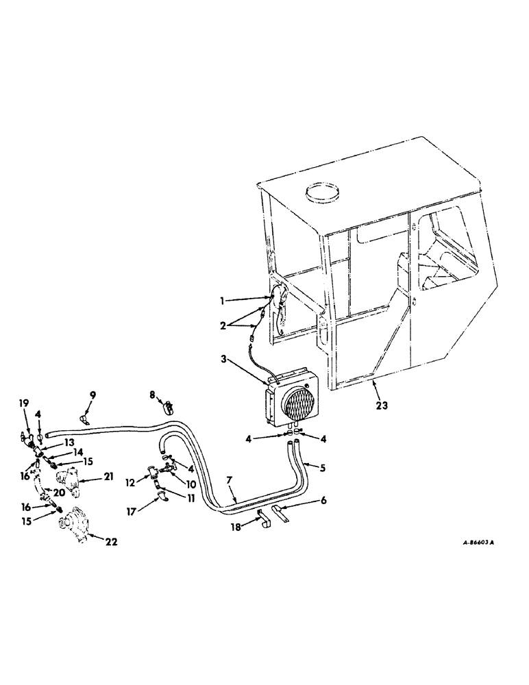 Схема запчастей Case IH 656 - (N-13) - PARTS ACCESSORIES & ATTACHMENTS, TRACTOR CAB HEATER & CONNECTIONS, FARMALL DIESEL ENGINE TRACTORS Accessories & Attachments
