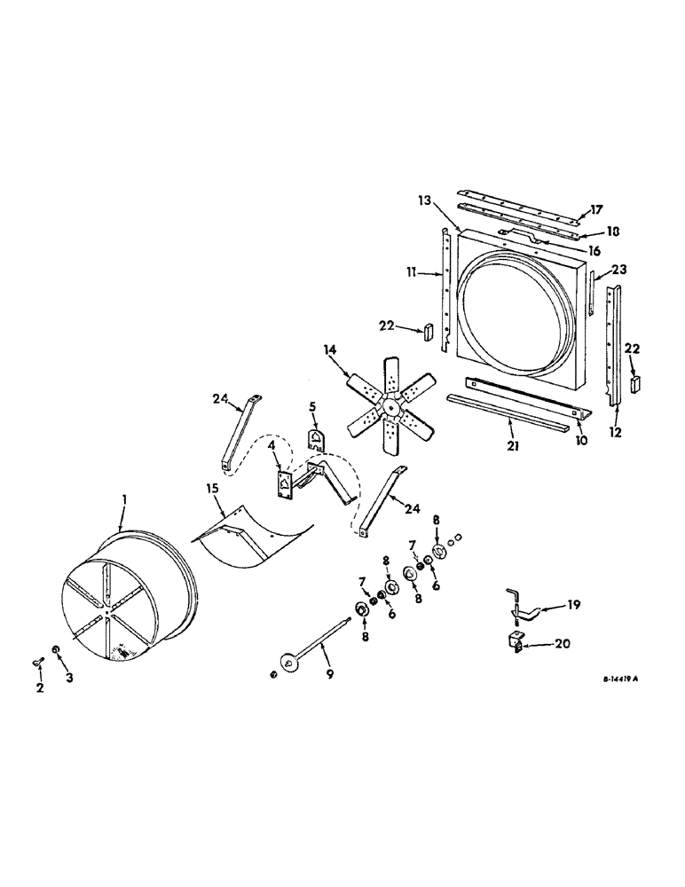 Схема запчастей Case IH 315 - (A-06) - CHASSIS, RADIATOR AND SHEET METAL, RADIATOR ROTARY AIR SCREEN, GASOLINE ENGINE Chassis, Radiator & Sheet Metal