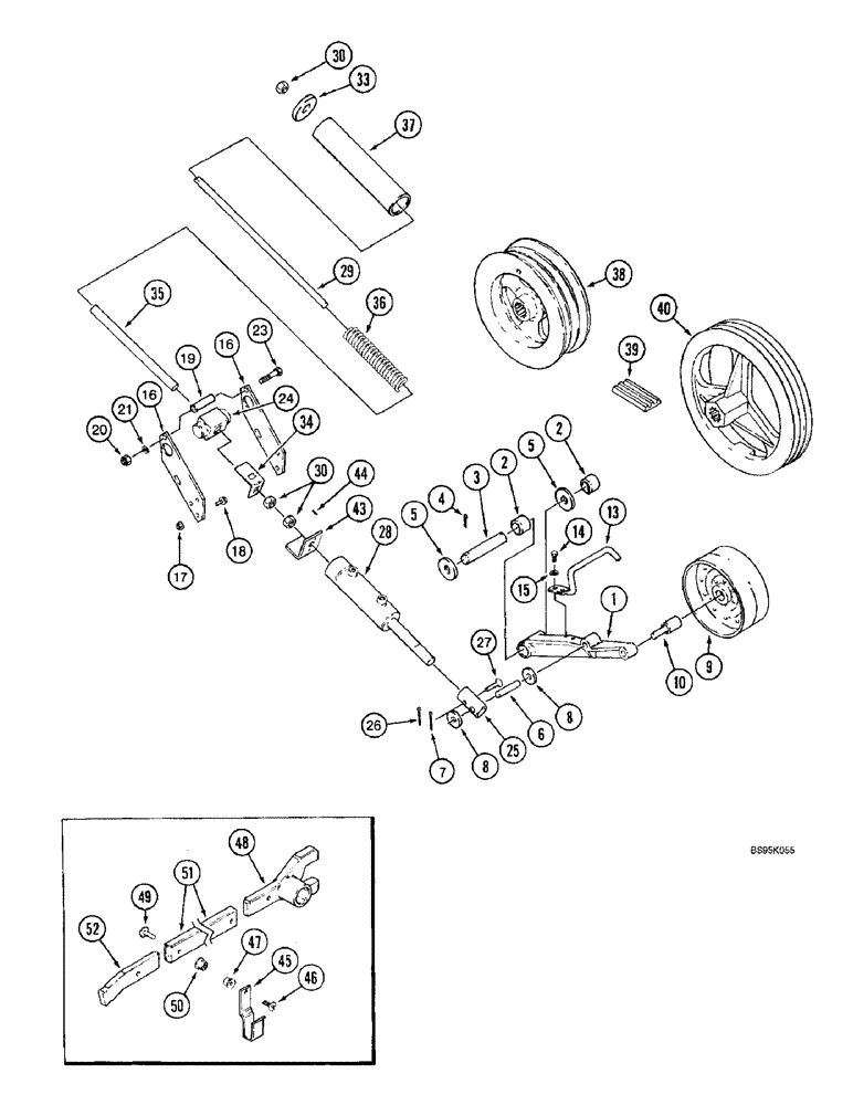 Схема запчастей Case IH 2144 - (9A-14) - SEPARATOR, DRIVE PULLEY AND IDLER (13) - FEEDER