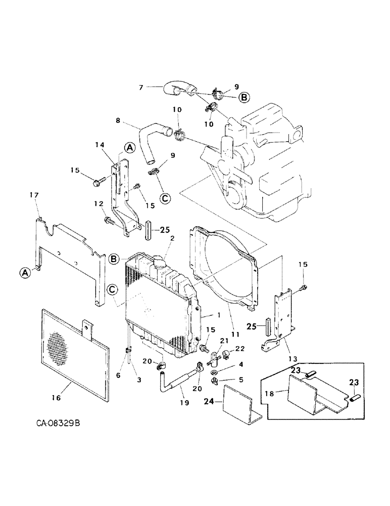 Схема запчастей Case IH 234 - (06-01) - COOLING, RADIATOR AND CONNECTIONS, 234 Cooling