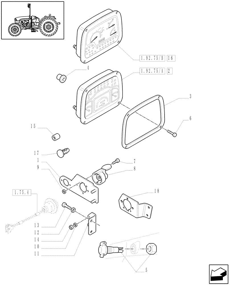 Схема запчастей Case IH JX1095C - (1.92.75[01]) - ELECTRIC CONTROLS (10) - OPERATORS PLATFORM/CAB