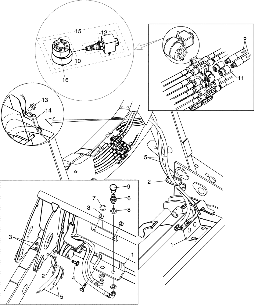 Схема запчастей Case IH L730 - (35.734.020) - VAR - 717698006 - 3RD FUNCTION HYDRAULICS (35) - HYDRAULIC SYSTEMS