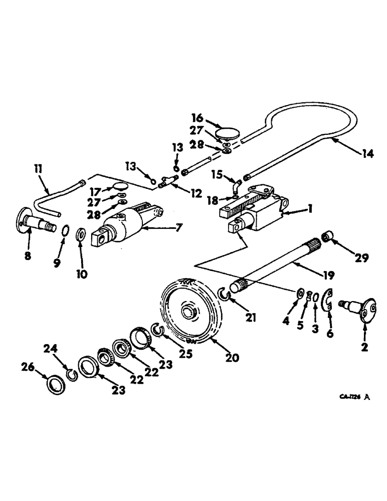 Схема запчастей Case IH 574 - (07-010) - HYDRO DRIVE GEAR, PTO SHAFT, SERVO CYLINDER (04) - Drive Train