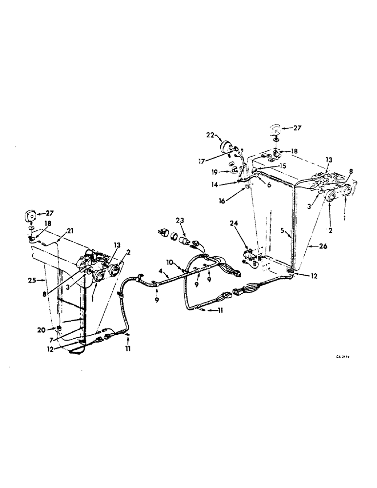 Схема запчастей Case IH 2544 - (G-27) - ELECTRICAL SYSTEM, ELECTRIC LIGHTING FOR DELUXE FLAT TOP FENDERS (06) - ELECTRICAL SYSTEMS