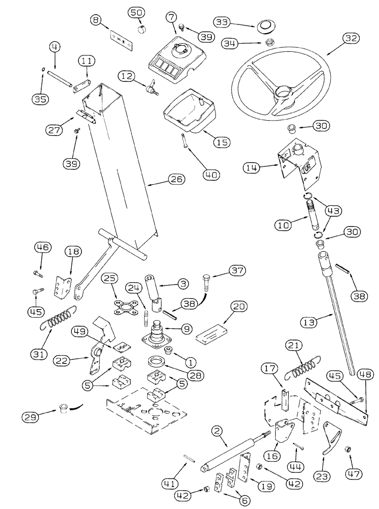 Схема запчастей Case IH 2155 - (5-02) - STEERING SUPPORT AND WHEEL, PRIOR TO P.I.N. JJC0156230 (04) - STEERING