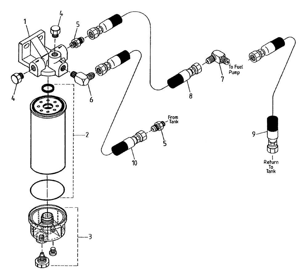 Схема запчастей Case IH 7700 - (C01[20A]) - WATER SEPARATOR AND FUEL LINES {125/L10} Engine & Engine Attachments