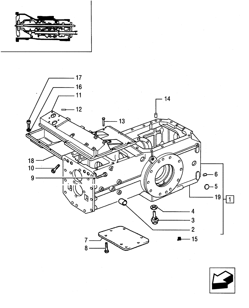 Схема запчастей Case IH JX90 - (1.21.0[02]) - TRACTOR BODY - CAPS ET COVERS - C5712 (03) - TRANSMISSION