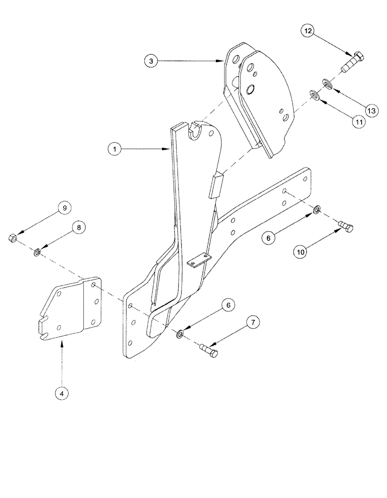 Схема запчастей Case IH L555 - (09-05) - MOUNTING BRACKETS CX70 - CX100 (09) - CHASSIS/ATTACHMENTS