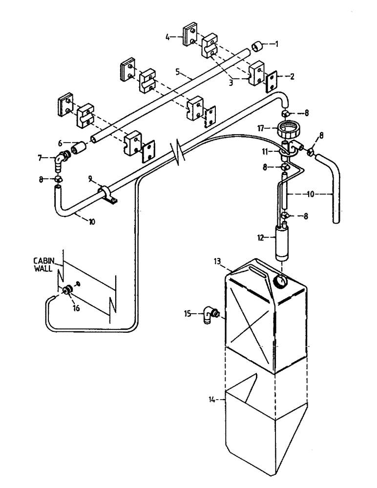 Схема запчастей Case IH 7000 - (A04-22) - MAINFRAME, CABIN WINDSCREEN WASHER (Jul 16 2004 11:36:00.0016 PM) Mainframe & Functioning Components