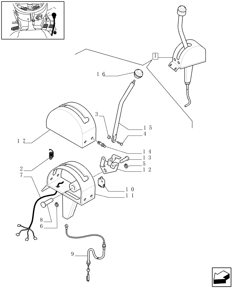 Схема запчастей Case IH JX60 - (1.92.26/01B) - PTO CONTROLS - BREAKDOWN - D5789 (10) - OPERATORS PLATFORM/CAB