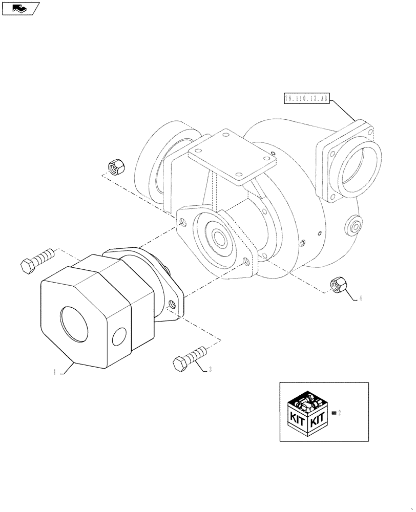 Схема запчастей Case IH 610 - (78.110.13.AD) - PRODUCT PUMP HYDRAULIC MOTOR (78) - SPRAYING