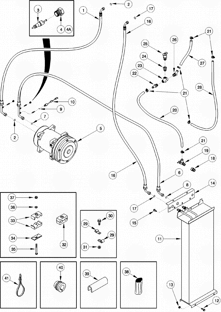 Схема запчастей Case IH 620 - (09E-18) - HEATER / AIR CONDITIONING - CHASSIS CONNECTIONS (10) - CAB & AIR CONDITIONING