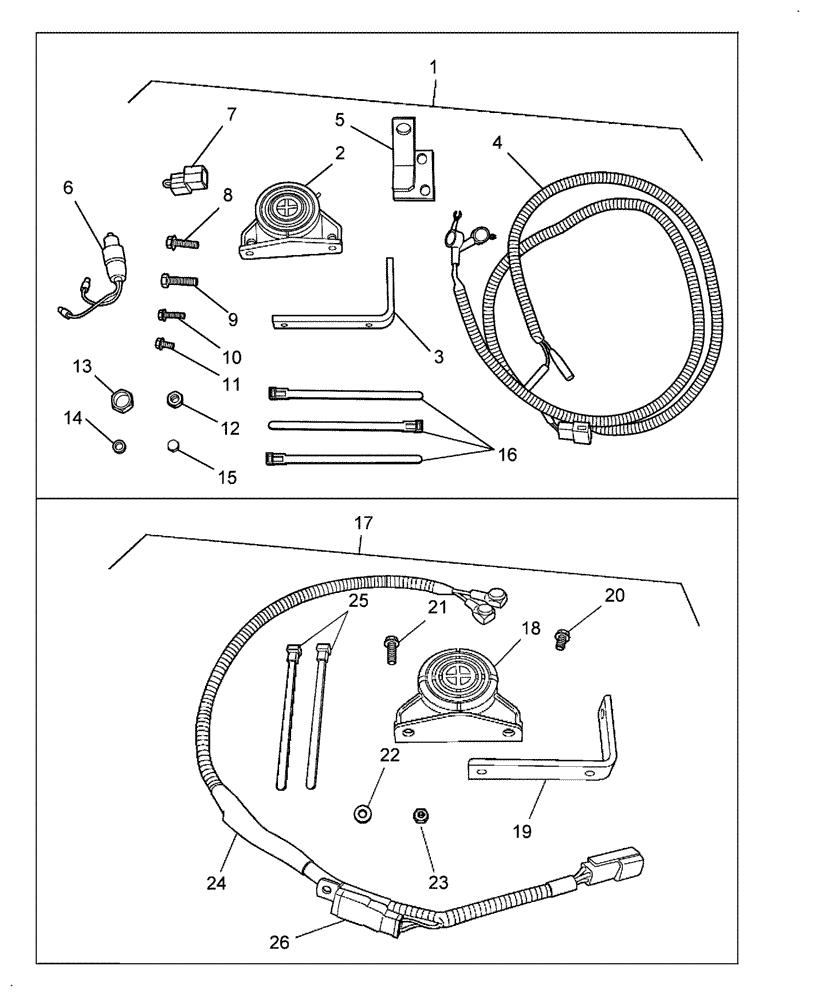 Схема запчастей Case IH DX55 - (06.05) - BACK UP ALARM SSS SBA385071310, SBA385071311 & EHSS SBA385071320 (06) - ELECTRICAL SYSTEMS