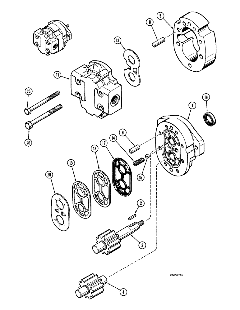 Схема запчастей Case IH 955 - (8-146) - BLOWER HYDRAULIC PUMP - 142482C91, 1000 RPM PTO, 12 ROW VERTICAL FOLD 12 ROW NARROW 12 WIDE & 16 ROW (08) - HYDRAULICS