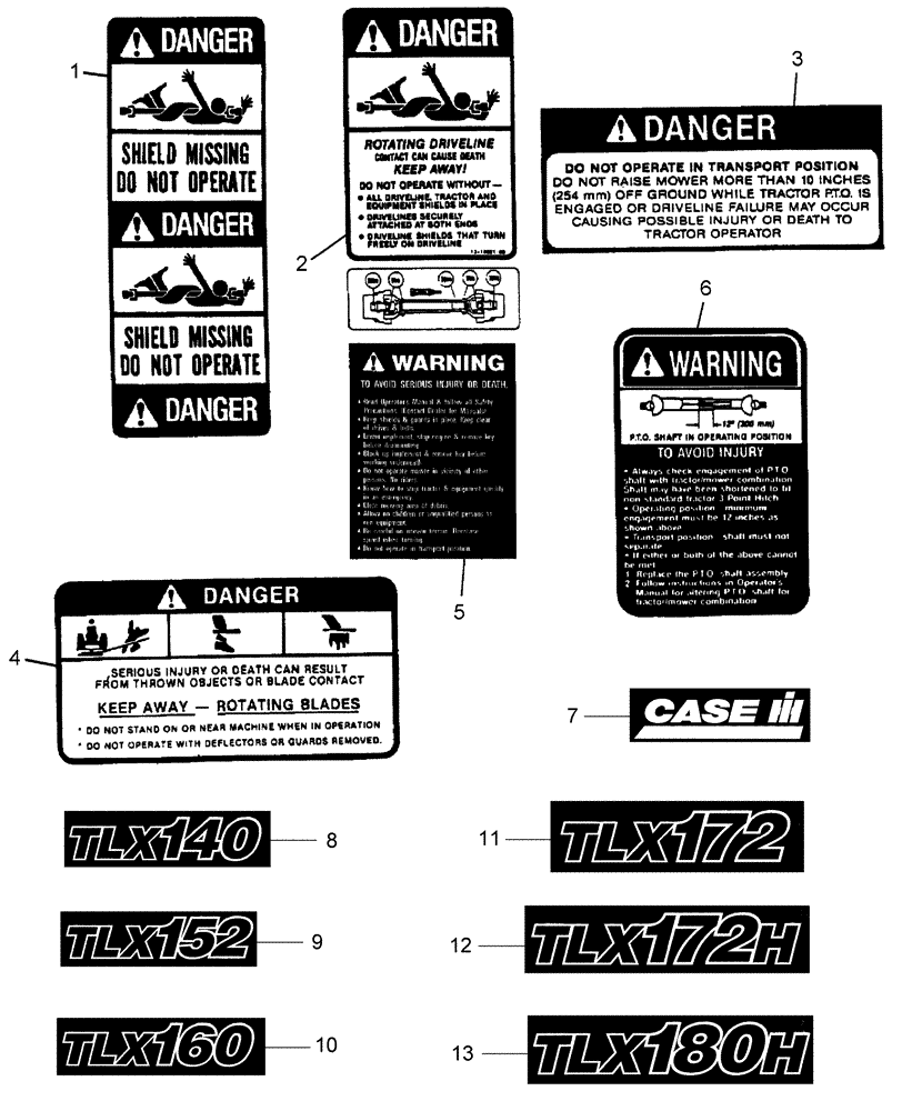 Схема запчастей Case IH TLX172 - (013) - DECALS 
