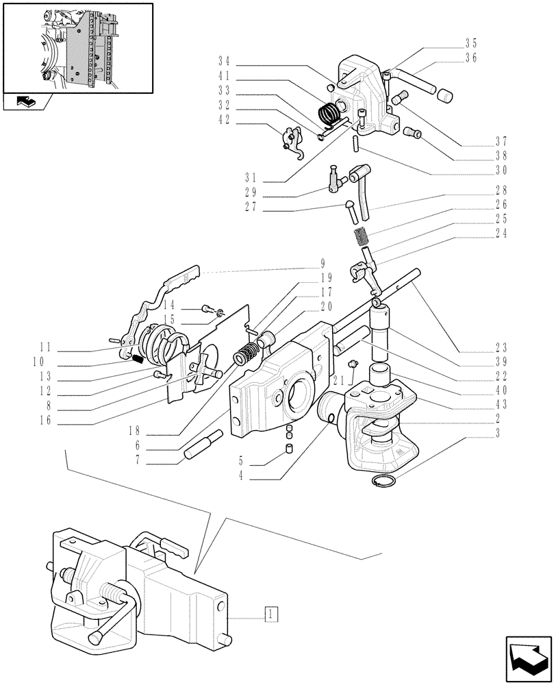 Схема запчастей Case IH FARMALL 95C - (1.89.3/05A) - TOW HOOK - BREAKDOWN (09) - IMPLEMENT LIFT