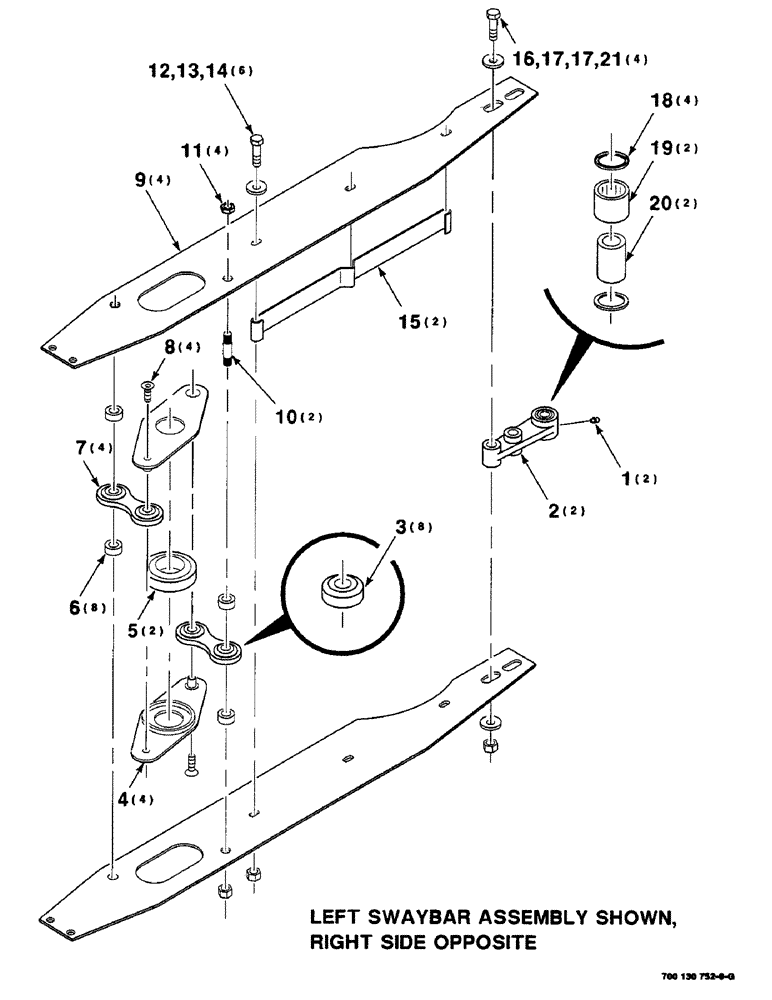 Схема запчастей Case IH 8830 - (2-22) - SWAYBAR ASSEMBLY, SERIAL NUMBER CFH0030379 AND LATER (58) - ATTACHMENTS/HEADERS