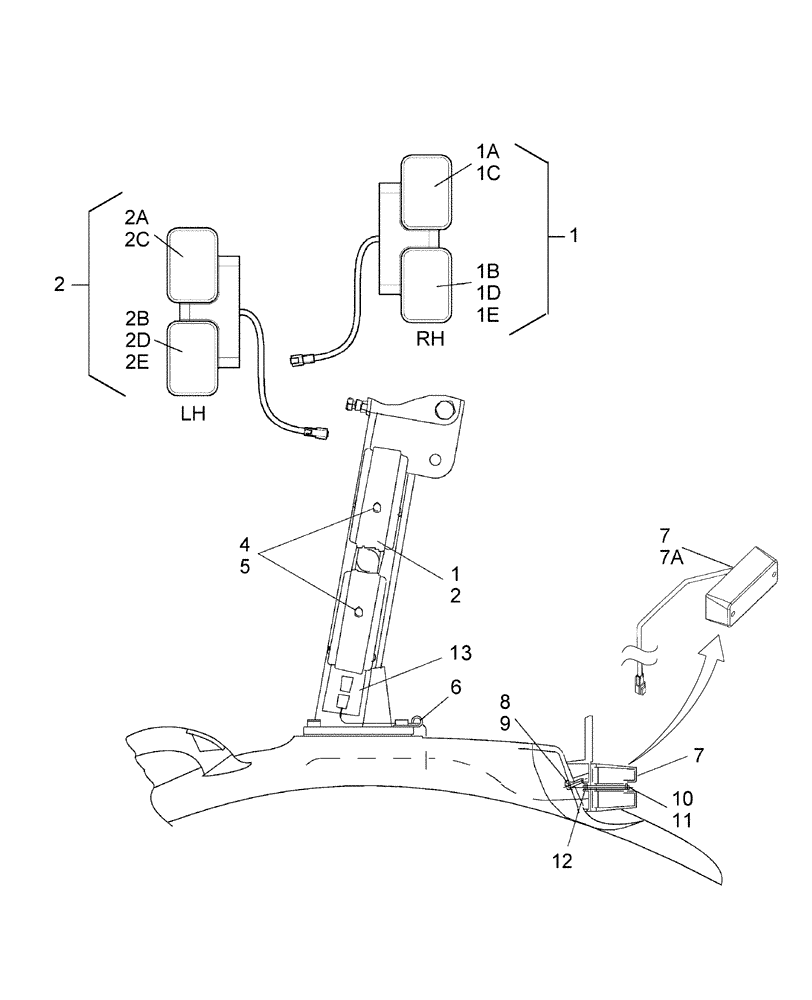 Схема запчастей Case IH FARMALL 55 - (06.01.01) - LIGHTS, REAR LH & RH HAZ/TURN/TAIL & BRAKE (06) - ELECTRICAL SYSTEMS