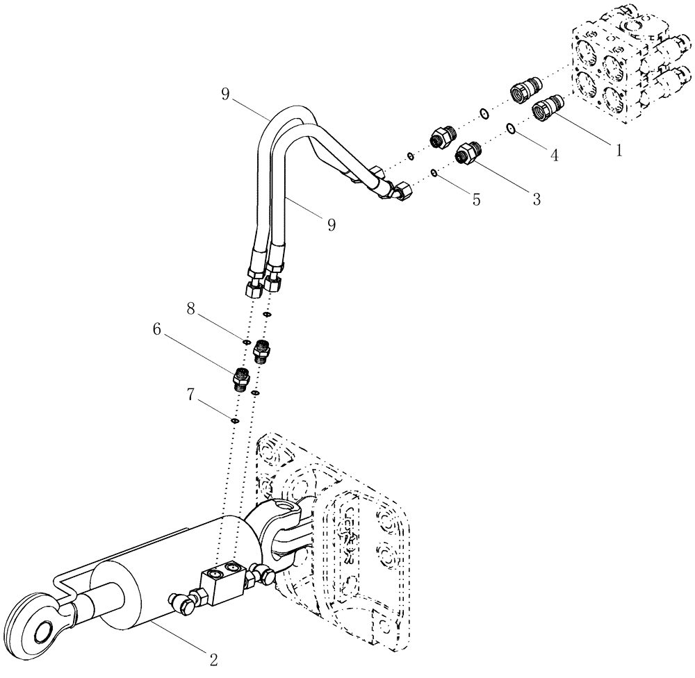 Схема запчастей Case IH MX210 - (08-10) - HYDRAULIC TOP LINK - HITCH (08) - HYDRAULICS