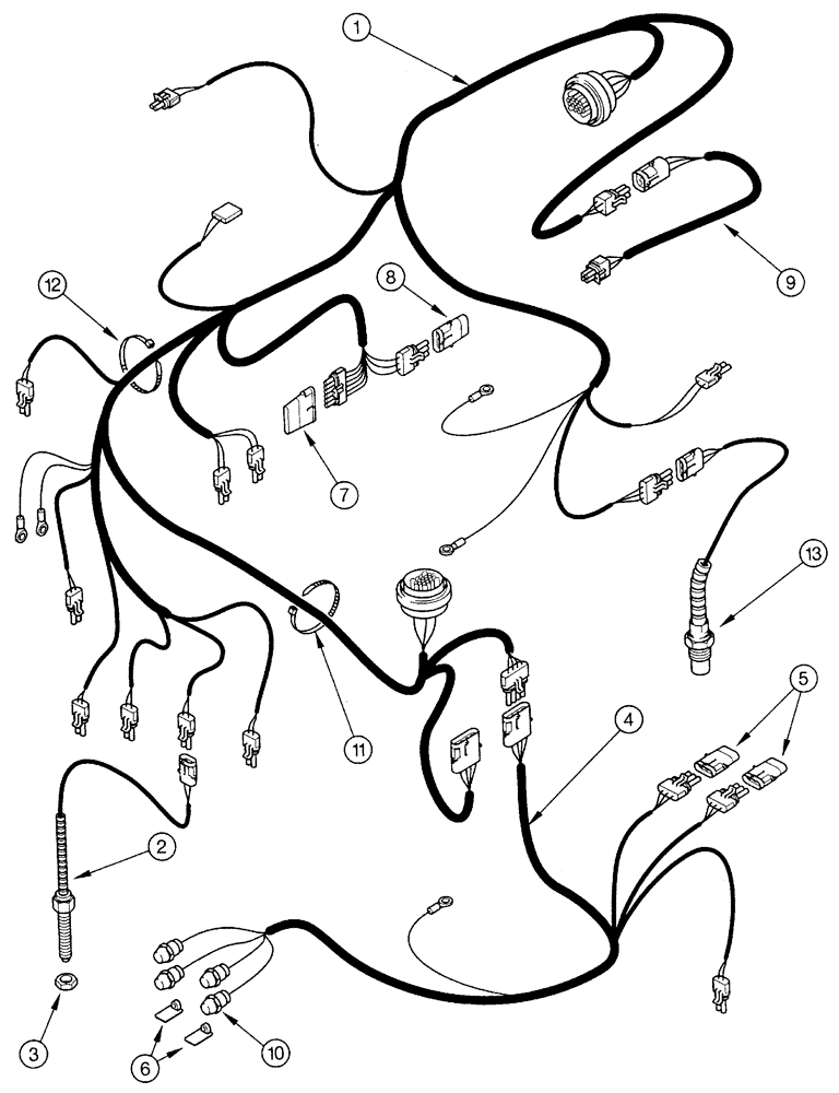Схема запчастей Case IH 5120 - (4-04) - ELECTRICAL HARNESS, TRANSMISSION AND CONNECTIONS, JJF1030000 AND AFTER (04) - ELECTRICAL SYSTEMS