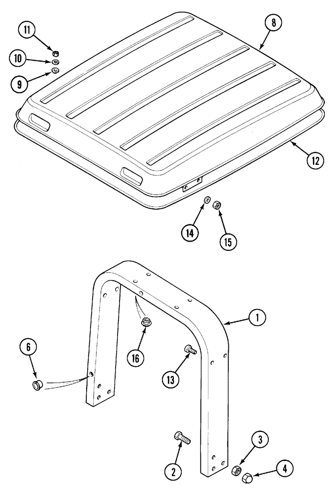 Схема запчастей Case IH 5230 - (9-122) - ROPS, 2 POST FIXED (09) - CHASSIS/ATTACHMENTS