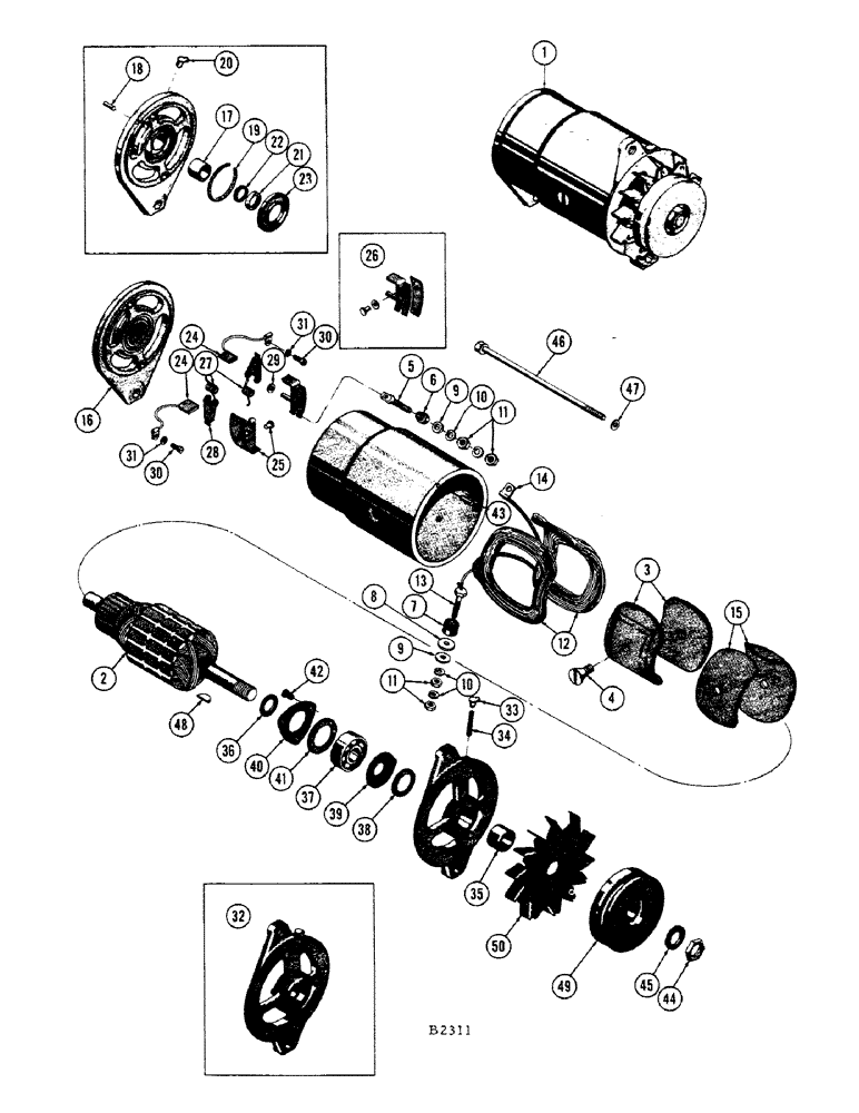 Схема запчастей Case IH 1010 - (345A) - MODEL GO 298 ENGINE, GENERATOR (55) - ELECTRICAL SYSTEMS