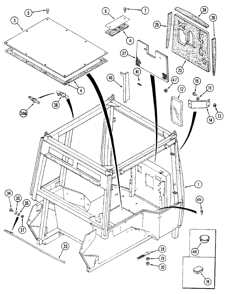 Схема запчастей Case IH 7210 - (9-104) - CAB FRAME (09) - CHASSIS/ATTACHMENTS
