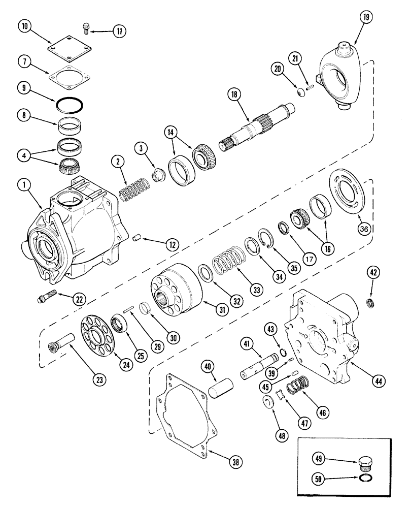 Схема запчастей Case IH 7210 - (8-020) - HYDRAULIC PISTON PUMP ASSEMBLY (08) - HYDRAULICS