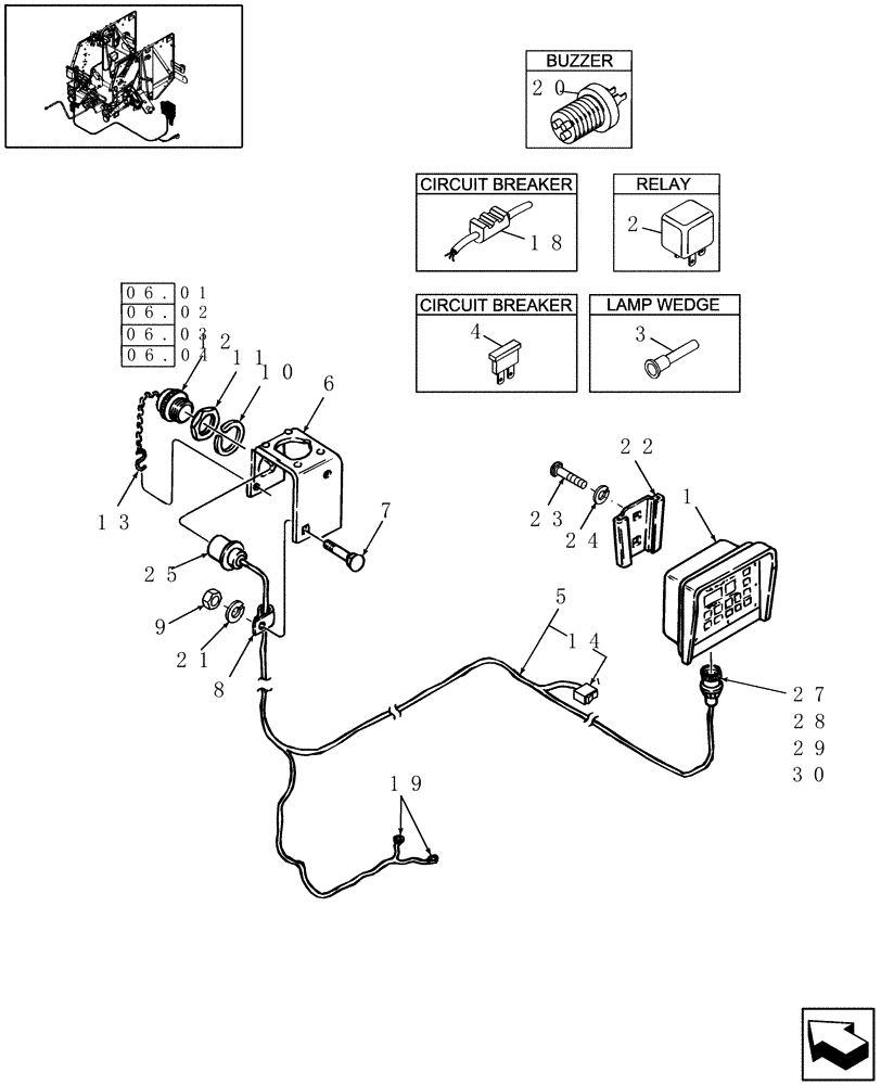 Схема запчастей Case IH RBX462 - (06.33) - ELECTRONIC CONTROL UNIT, NET-TWINE, EUROPE & R.O.W. (06) - ELECTRICAL SYSTEMS