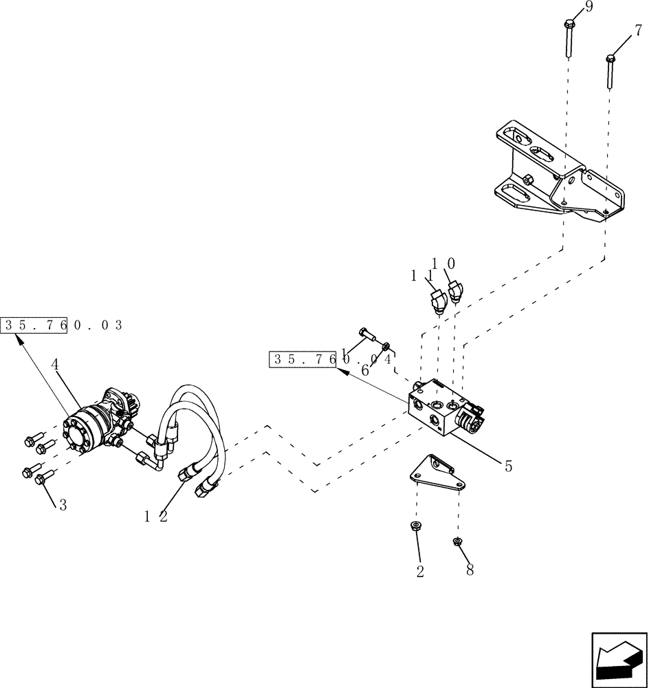 Схема запчастей Case IH 7130 - (35.760.01) - HYDRAULICS - FEEDER REVERSER (35) - HYDRAULIC SYSTEMS