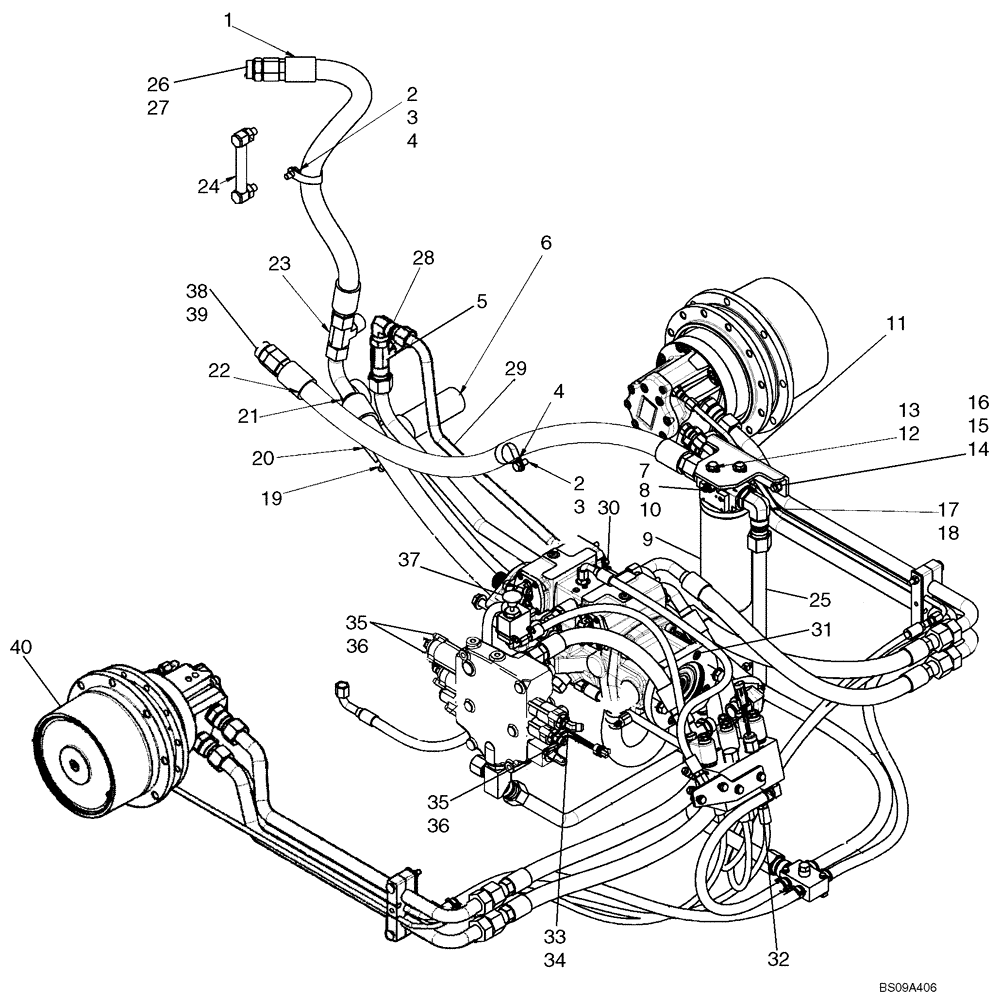 Схема запчастей Case IH 450CT - (06-12) - HYDROSTATICS - SUPPLY AND RETURN (450CT) (06) - POWER TRAIN