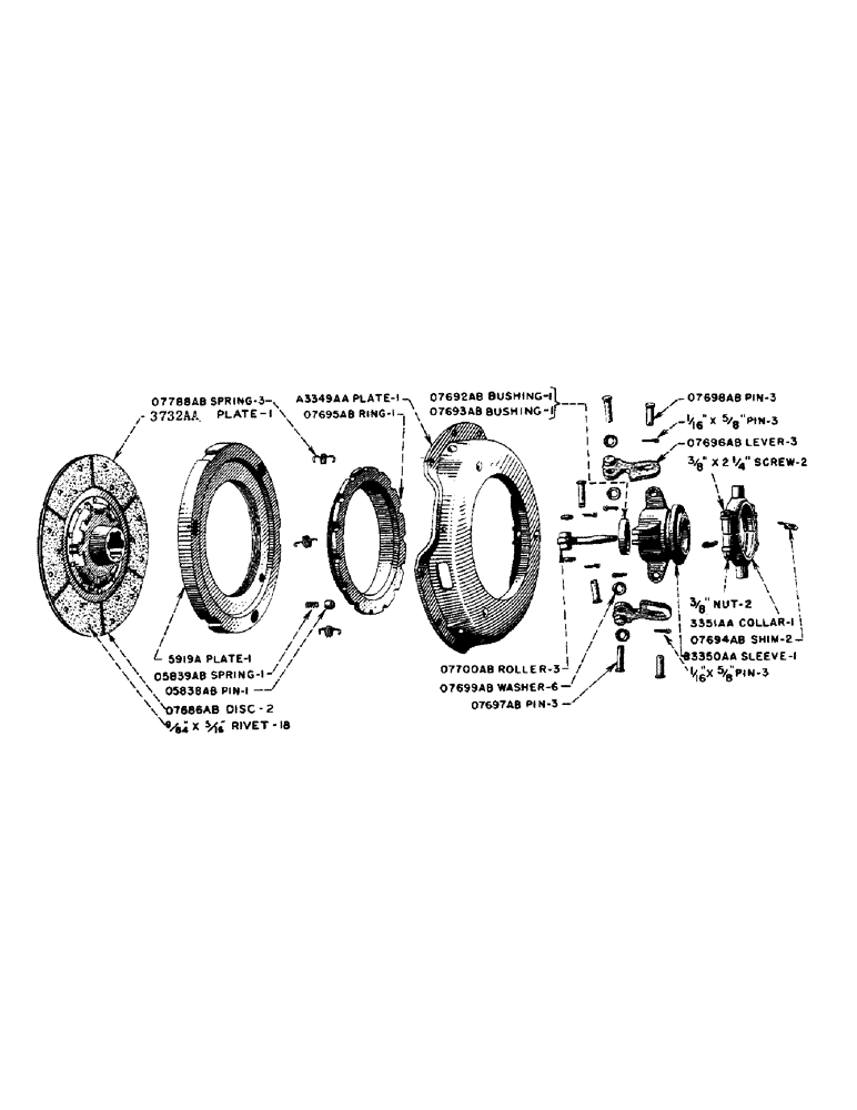Схема запчастей Case IH DV-SERIES - (051) - CLUTCH, TRACTOR NUMBER 4818099 AND AFTER, D, DC, DO, DV (06) - POWER TRAIN
