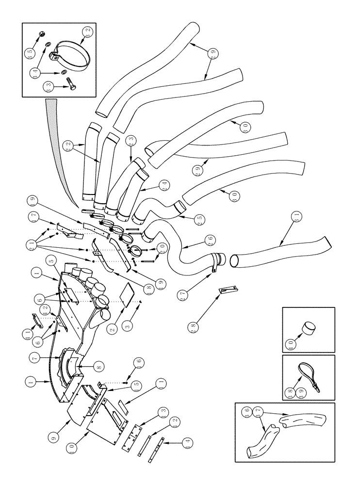 Схема запчастей Case IH CPX610 - (09C-17) - AIR DUCTS AND HOSES (15) - HANDLING SYSTEM