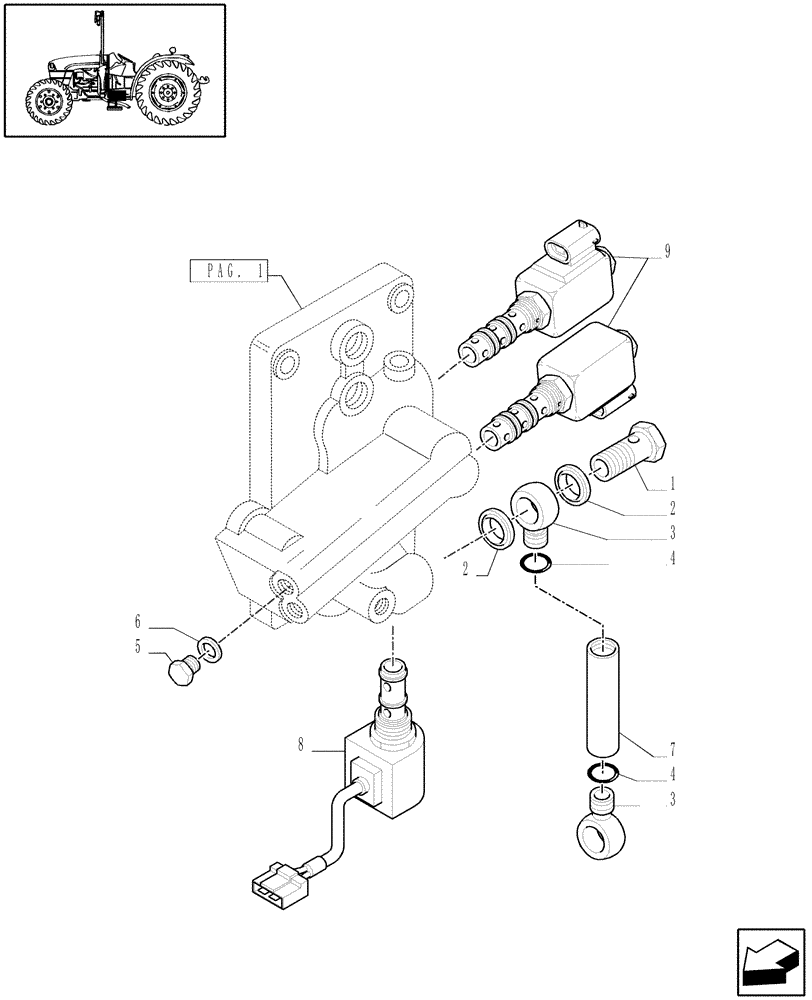 Схема запчастей Case IH JX1095C - (1.27.3/03[02]) - (VAR.066-068-464) 12X12 (40KM/H) TRANSMISSION W/POWER SHUTTLE - SOLENOID VALVES (03) - TRANSMISSION