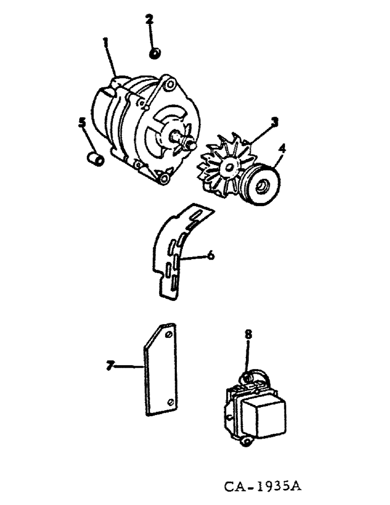 Схема запчастей Case IH 766 - (08-02) - ELECTRICAL, ALTERNATOR-GENERATOR & CONNECTIONS, W/ EXTERNAL VOLTAGE REGULATOR, 766 GASOLINE TRACTORS (06) - ELECTRICAL