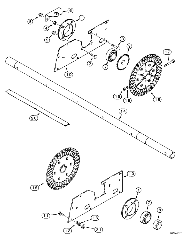 Схема запчастей Case IH 2188 - (9C-10) - CLEANING FAN, SHAFT AND SUPPORTS (15) - BEATER & CLEANING FANS