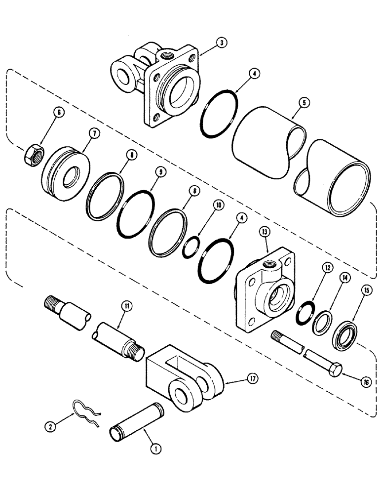Схема запчастей Case IH E30 - (020) - T52727 CYLINDER 4 X 8 INCH (101.6 X 203.2 MM), BEFORE SERIAL NUMBER 1625038 