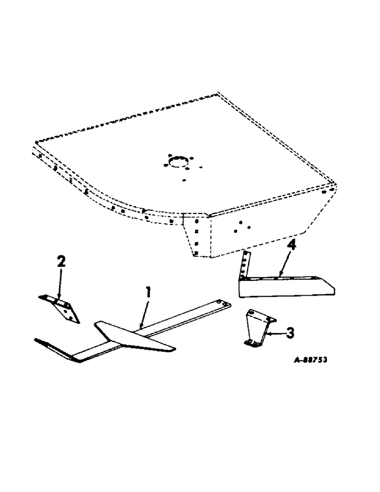 Схема запчастей Case IH 711 - (R-15[A]) - CENTER SHREDDING KNIFE AND DISCHARGE DISTRIBUTOR ATTACHMENT 
