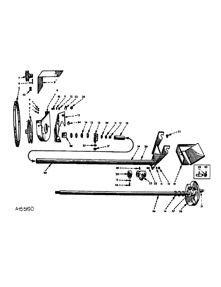 Схема запчастей Case IH CUB-22 - (G-06) - FLYWHEEL, FLYWHEEL SHAFT, PULLEYS AND DRIVE SHIELDS 