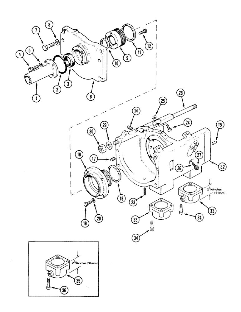 Схема запчастей Case IH 1394 - (6-214) - GEARBOX HOUSING - FRONT, POWER SHIFT TRACTORS (06) - POWER TRAIN