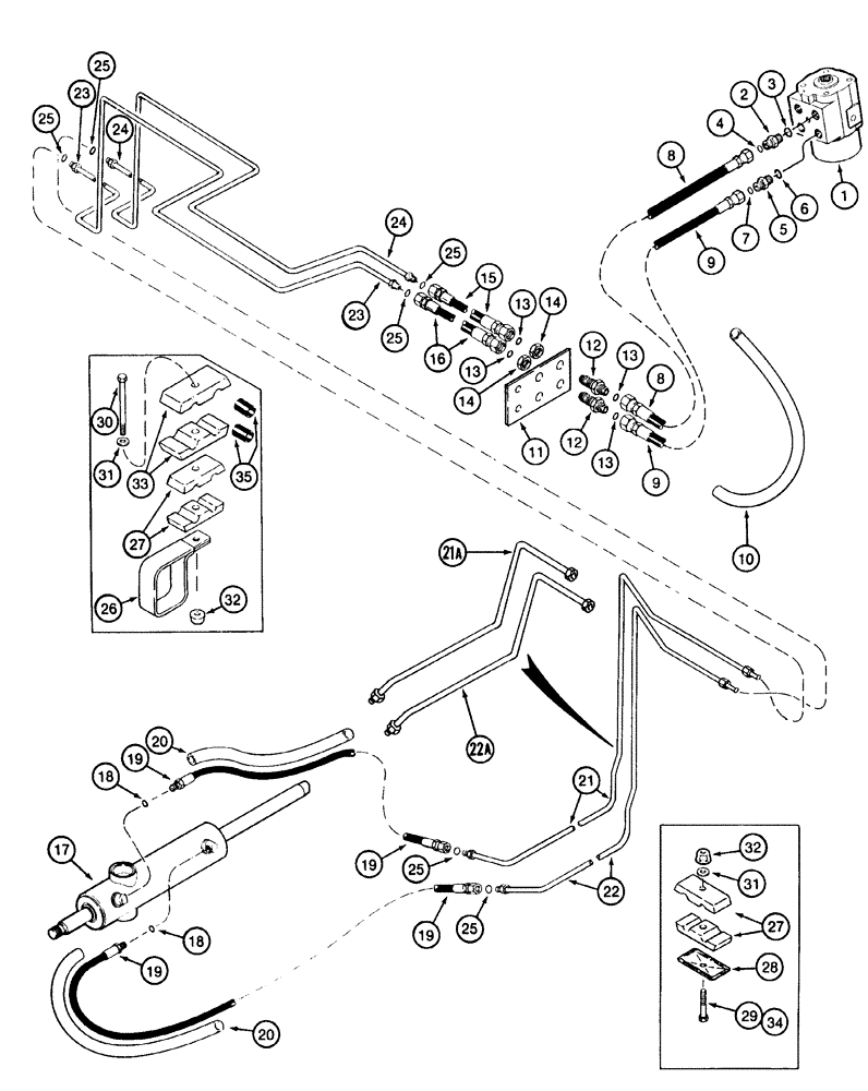 Схема запчастей Case IH 2155 - (5-06) - POWER STEERING SYSTEM, PUMP TO CYLINDER SYSTEM (04) - STEERING