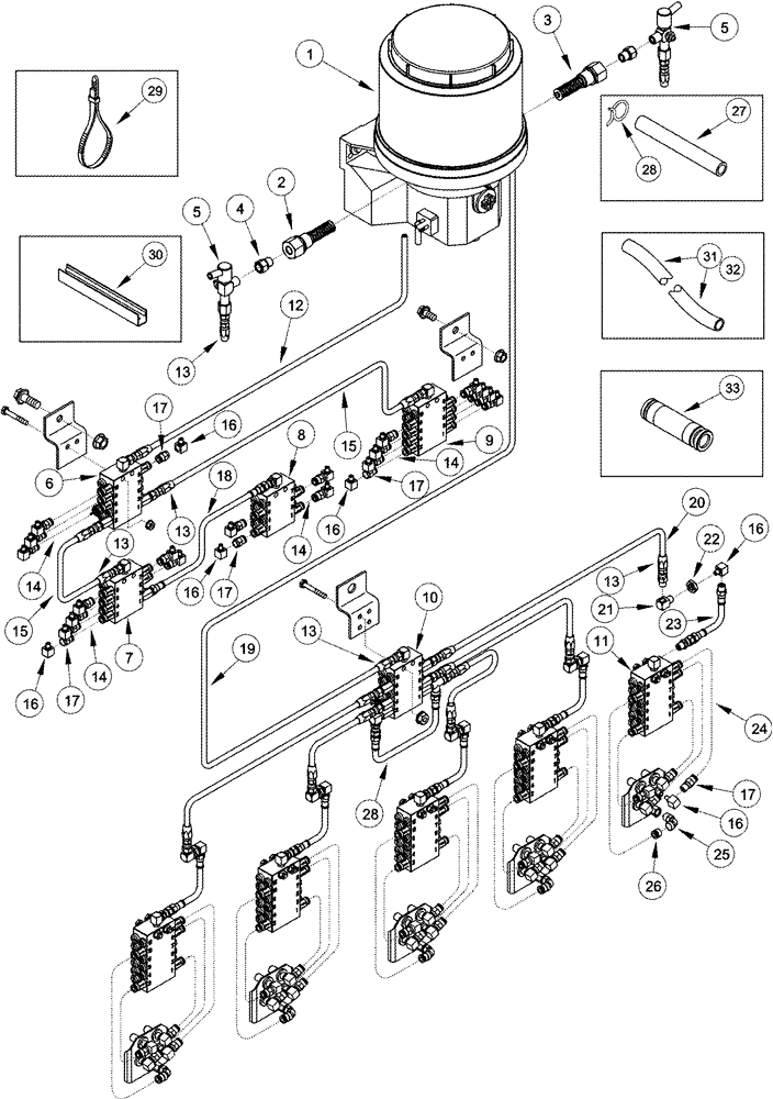 Схема запчастей Case IH 2555 - (09A-45) - AUTOMATIC LUBRICATION SYSTEM - 5 ROW, OPTIONAL BSN JJC0249800; STANDARD ASN JJC0249800 (13) - PICKING SYSTEM